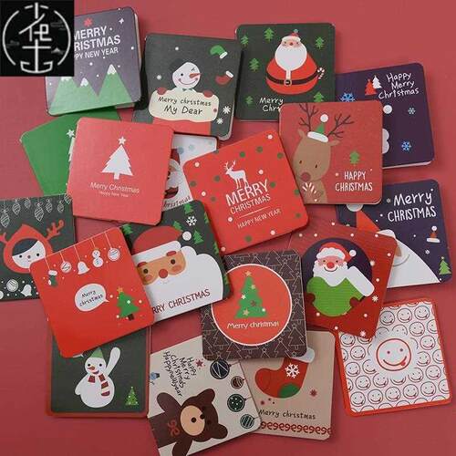 mini christmas card small message wish cards cute 圣诞贺卡小
