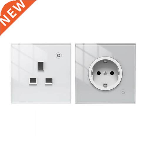 Tuya WiFi Wall Socket with Timer 16A Remote Control Glass Pa