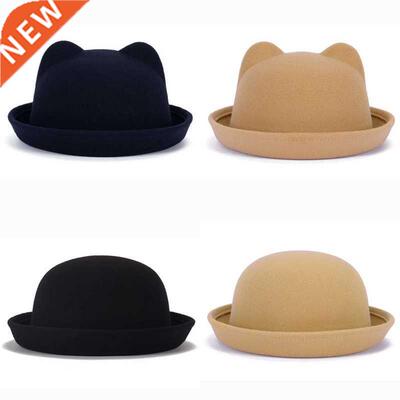 New Parent-Child Bowler Hat Wool Felt Fedora Hats For Women