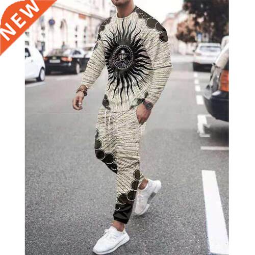 Sprng Autumn Men's Set Casual Sportswear Fashon Male Runn