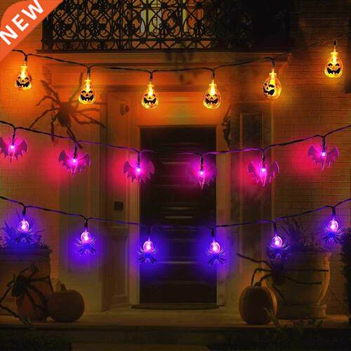 Outdoor Halloween Decorations Ligs 10/20 LED Pumpkin Spide