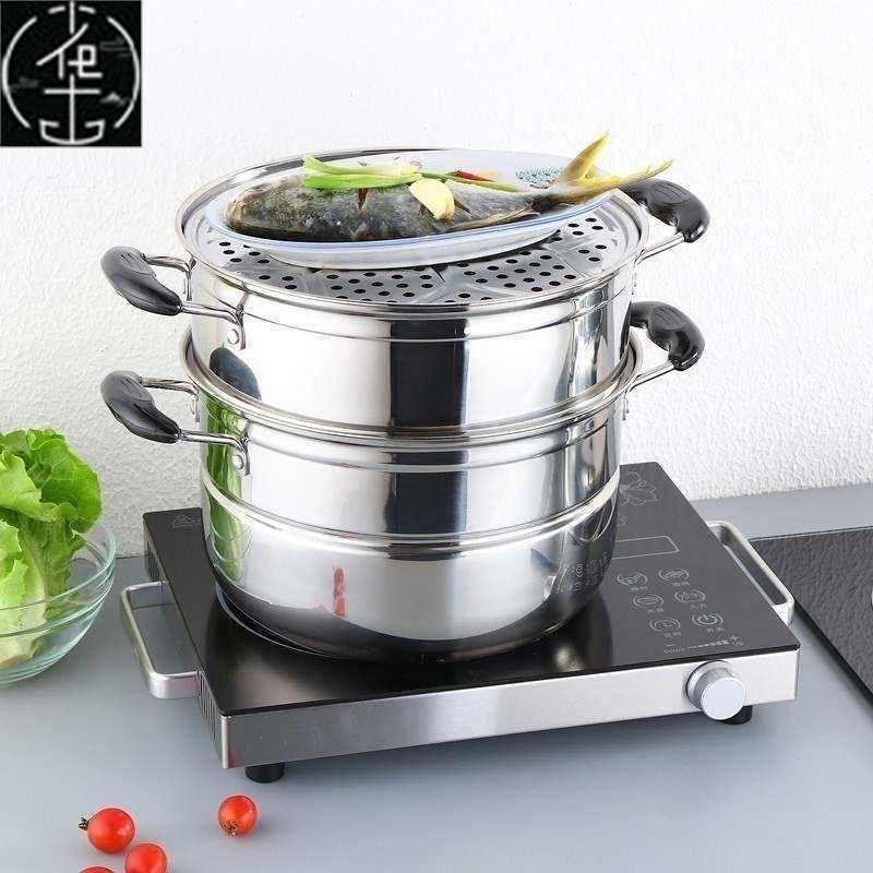 d steamer -storey steam cooker pot gas double-layer steamer