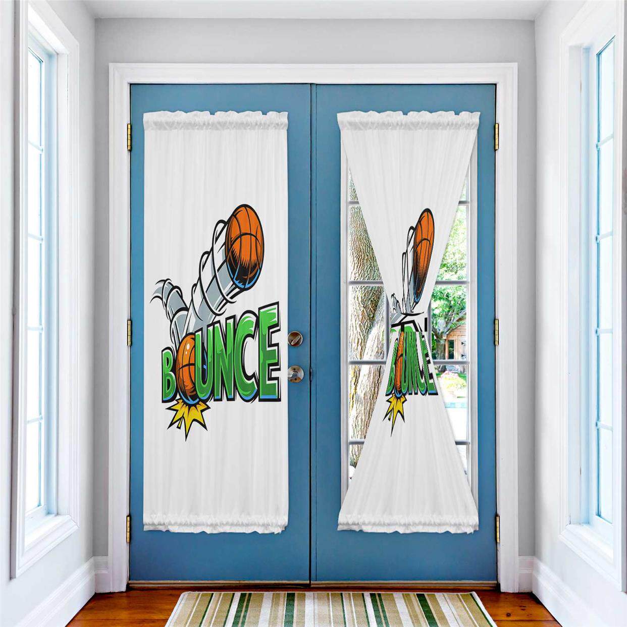 comic cartoon basketball blinds curtains for living room