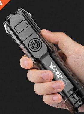 Multi-function Bright Led Flashlight Battery Power Rechargea