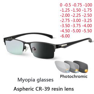 New Sun Photochromic Myopia Eyeglasses Optical Men student F