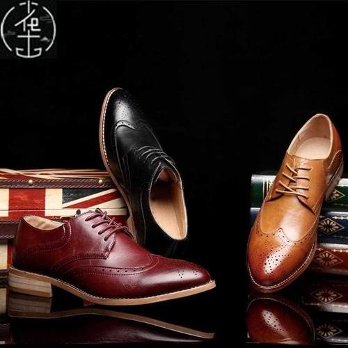 Big Size 44 45 en Leather Bullock Oxford Casual Dress Shoes