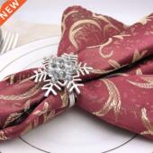 Pcs Silver Snowflake Rings Sparkling Napkin