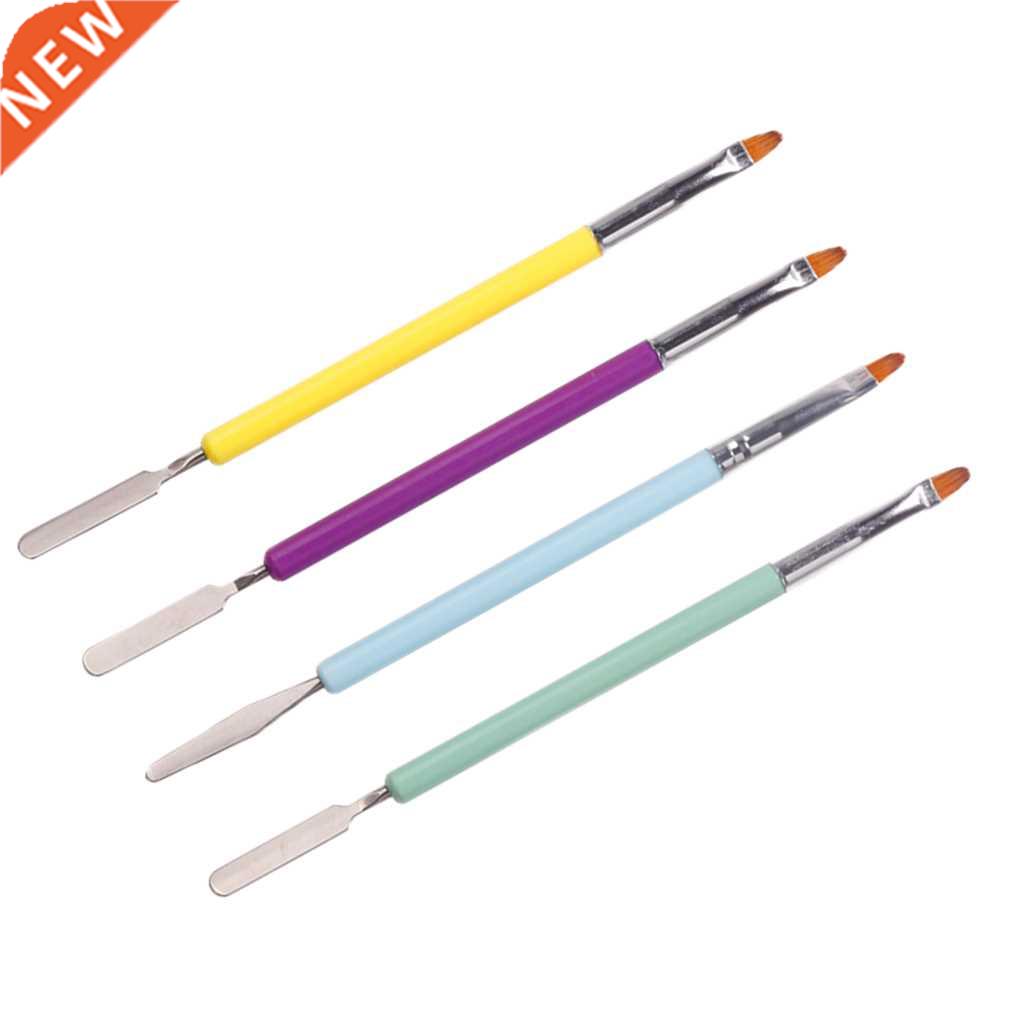 4Pcs Double Head Gel Nail Acrylic Brush 2 in 1 Design Tips D