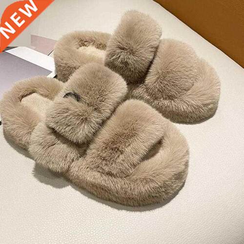 2022 Winter Fashion Soft Warm Comfort Flat Fur Slipper Brand
