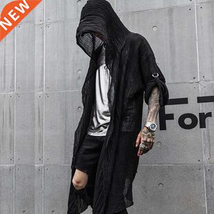 Nightclub DJ singer punk rock hip hop long shirt black hoode