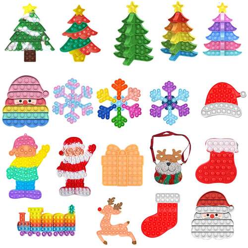 3D Stitchable Christmas e Fidget Toy Silicone Push Bubble Fi