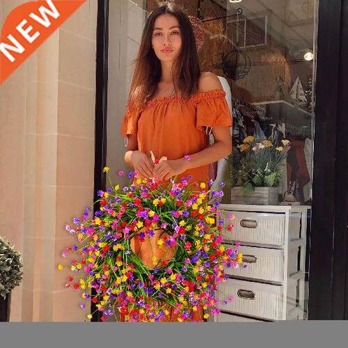 Colorful Wreath Gypsophila Garland Welcome Door Sign