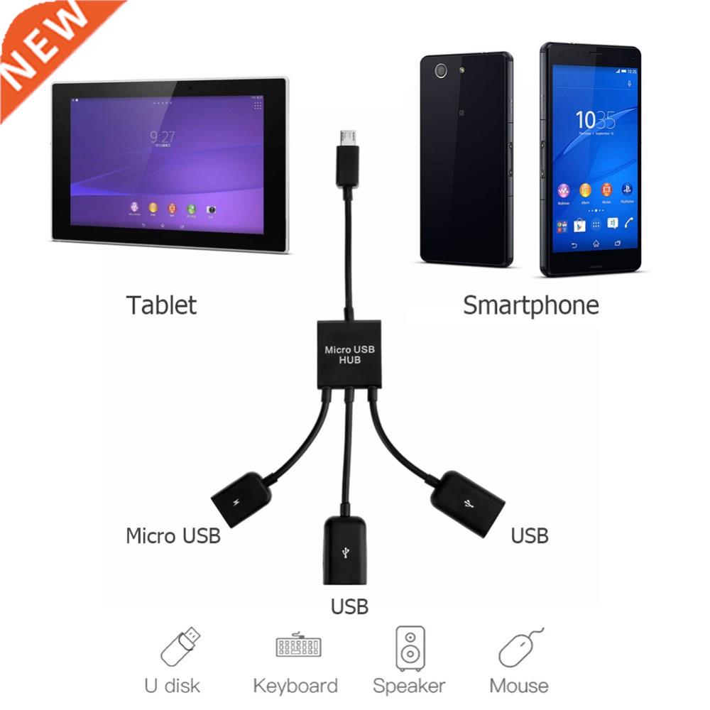 3 in 1 Micro USB Host OTG Hub Power Charging Cable Adapter