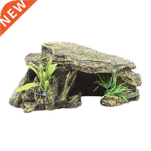 Aquarium Resin Amphibians Tortoise Basking Island Turtle