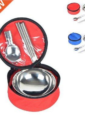 1 set Foldable Camping Bowl Storage Bag Handled Picnic