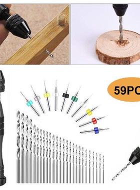 59Pcs Precson Pn Vse Twst Drll Bts Hand Drll Set