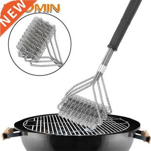 HOOMIN Wire Bristles Triple-Head Stainless Steel Barbecue
