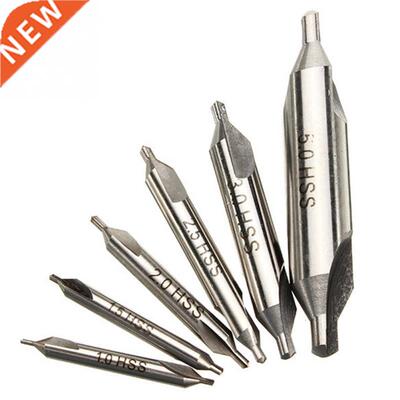 6pcs 5/3/2.5/2/1.5/1mm 60 Degree HSS Center Drills Bit Count