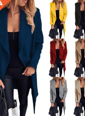 S-3xl plus size women's lapel wool coat女士翻领大码毛呢外套