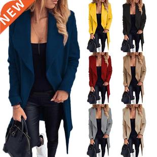 S-3xl plus size women's lapel wool coat女士翻领大码毛呢外套