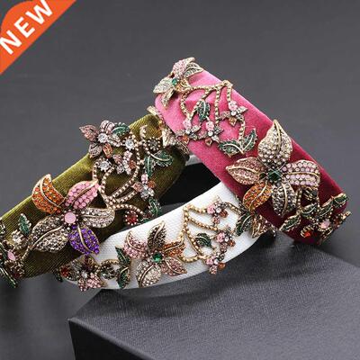 Trumpet personality luxury rhinestone headband Baroque fashi