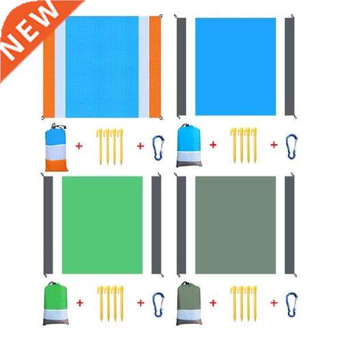 T4MF Portable Beach Blanket with 4 Stakes Carabiner
