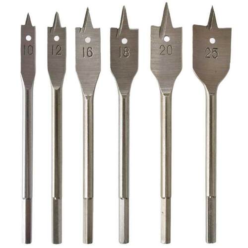 6pcs/Set Titanium Coating Hex Shank Spade Bits Flat Boring