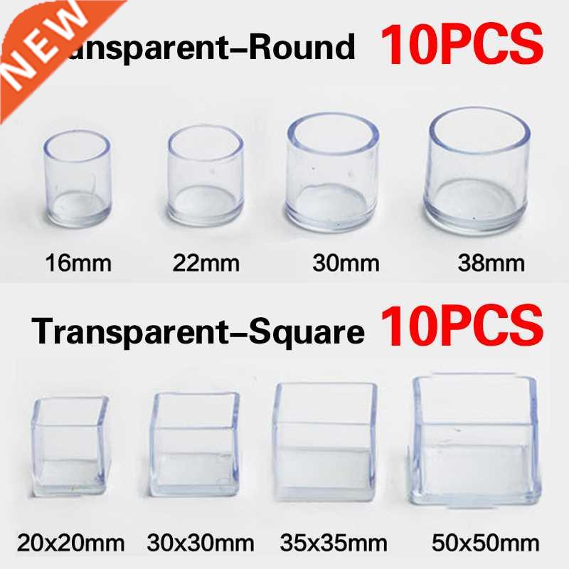 10Pcs Transparent Table And Chair Leg PVC Round And Square C