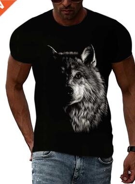 Summer Men Cool Animal Wolf graphic t shirts Casual Fashion