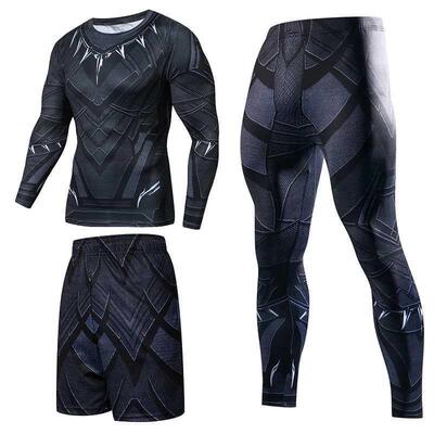 Men Sportswear Superhero Compression Sport Suits Quick Dry C