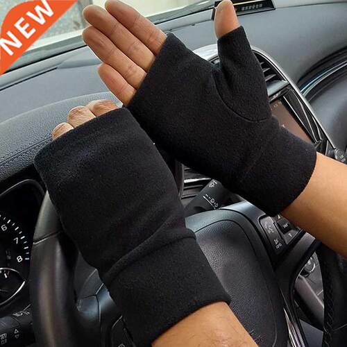 Winter Unisex Half Finger Running Gloves Man Women Fleece To