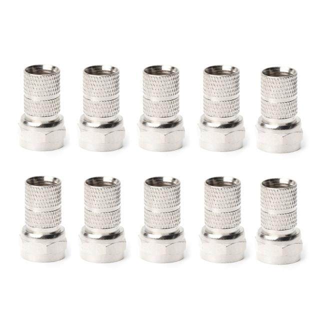 10Pcs F type Satellite Plug 适用于 Coaxial Cable RG6 Satelli