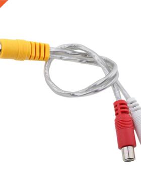 32cm RCA Male to 2 RCA Female Plug Audio Y Splitter Cable