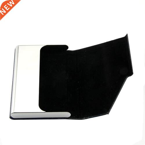 Business Name Card Hder Luxury PU Leather Stainless Stee