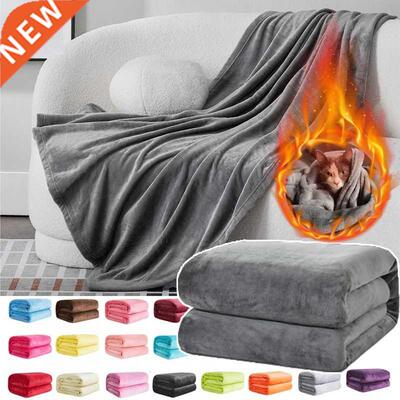 Soft Warm Coral Fleece Flannel Blankets for Beds Faux Fur Mi