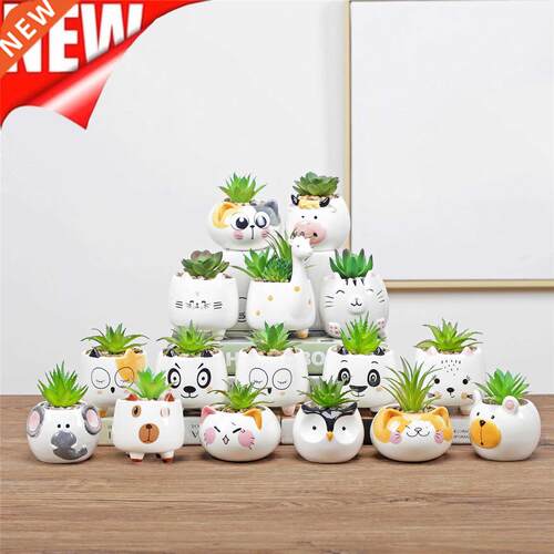 Cute Animal Flower Pot Ceramic Vase Planter Desktop Ornament