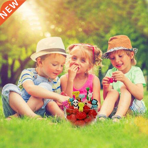 Set of 6 Cute Animals Food Picks Mini Cartoon Toothpick Fru