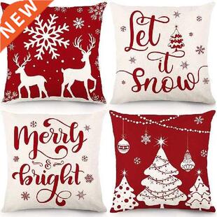 45x45cm Merry Christmas Pillowcase Christmas Snowflake