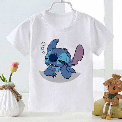 T-shirt Baby Girl Lilo&Stitch Cartoon Print Fashion Summ