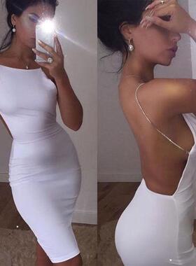 Women Ladies Summer Sexy Evening Party Dress Sleeveless Soli