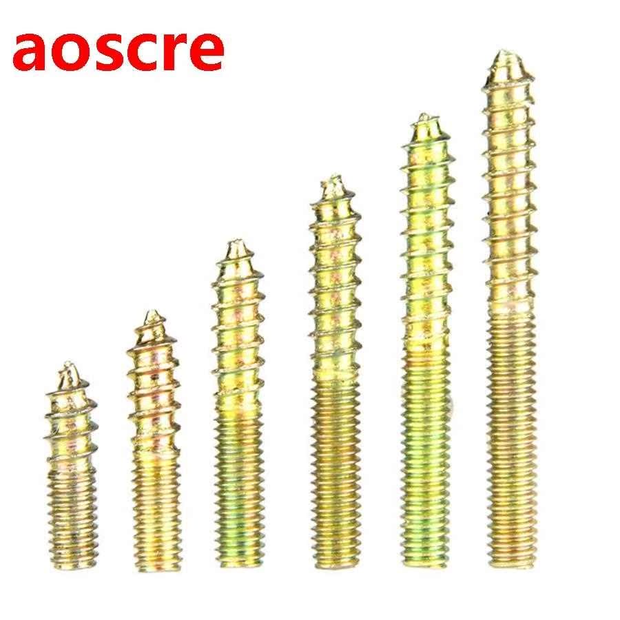 110pcs/pack Dowel Screw Woodwor Connector Double Ended Screw