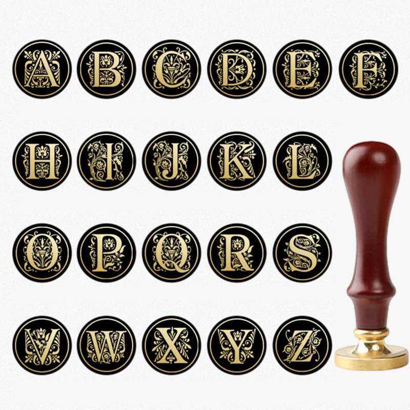 wax seal seal metal head curlicue 26 european letter seal he