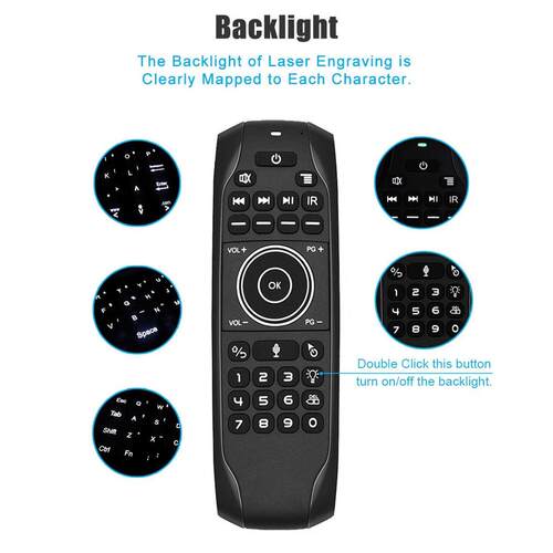 G7V PRO LED Backlit USB 2.4G Gyro Voice Wireless Remote Cont