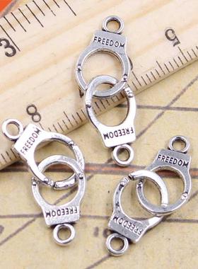 10pcs Charms Handcuffs Freedom 30x10mm Antque Slver Color
