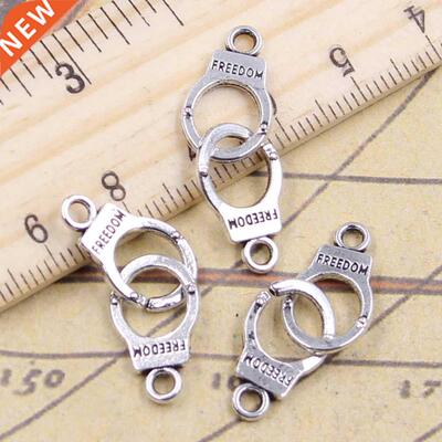 10pcs Charms Handcuffs Freedom 30x10mm Antque Slver Color