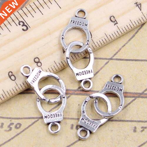 10pcs Charms Handcuffs Freedom 30x10mm Antque Slver Color