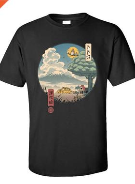 Neghbors Ukyo-e Cotton Fabrc T-Shrt for Men Classc Japa