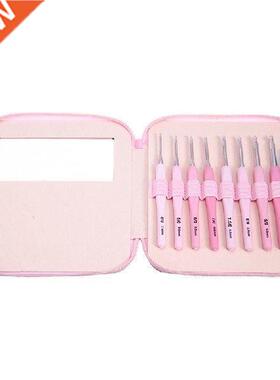 8 Sizes Gradient Pink Smooth Needles Plastic Crochet Hook