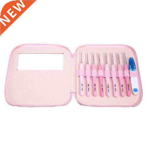 8 Sizes Gradient Pink Smooth Needles Plastic Crochet Hook