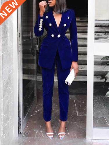 ELEGANT TWO-PIECES WOMEN BLAZER SUIT CASUAL SreETWEAR SUITS